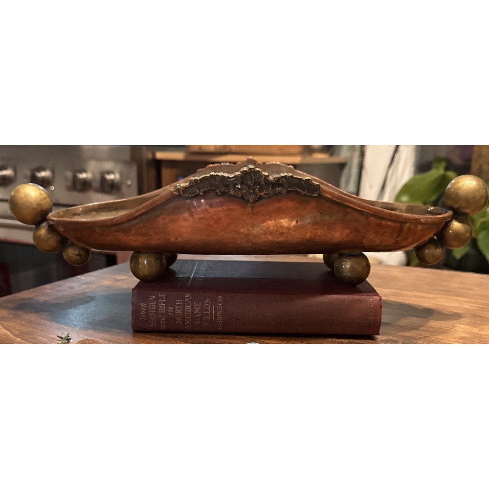 Vtg Hecho En Mexico Copper and Brass Dish | Mexican Copper Centerpiece Dish ??